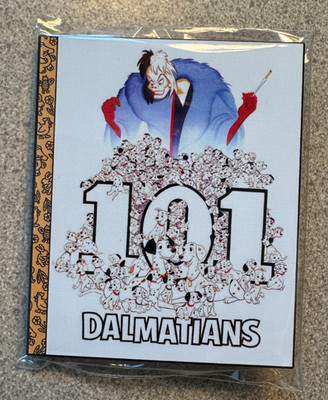 PIN 101 DALMATIANS LITTLE GOLDEN BOOK 3'' JUMBO FANTASY CRUELLA DE VIL NEW