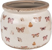Clayre & Eef 6CE1662L Dekoration Blumentopf Ø 20X15 Cm Beige Rosa