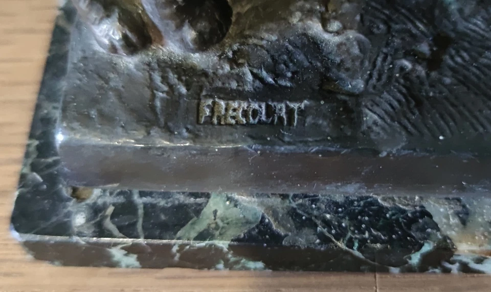 Rare Bronze Signé Frecourt Le Chat Et La Tortue Époque Début Xix Ème - Photo 2/4