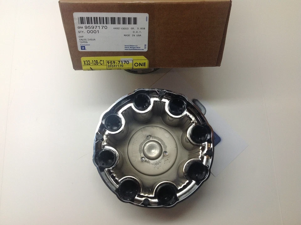 GMC Sierra 2500 Yukon XL cromo con logotipo GMC tapacubo central de 8 orejetas nuevo OEM 9597170 Foto 3 de 4