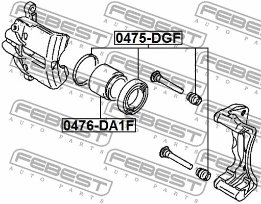 0475-DGF FEBEST Repair Kit, brake caliper for MITSUBISHI