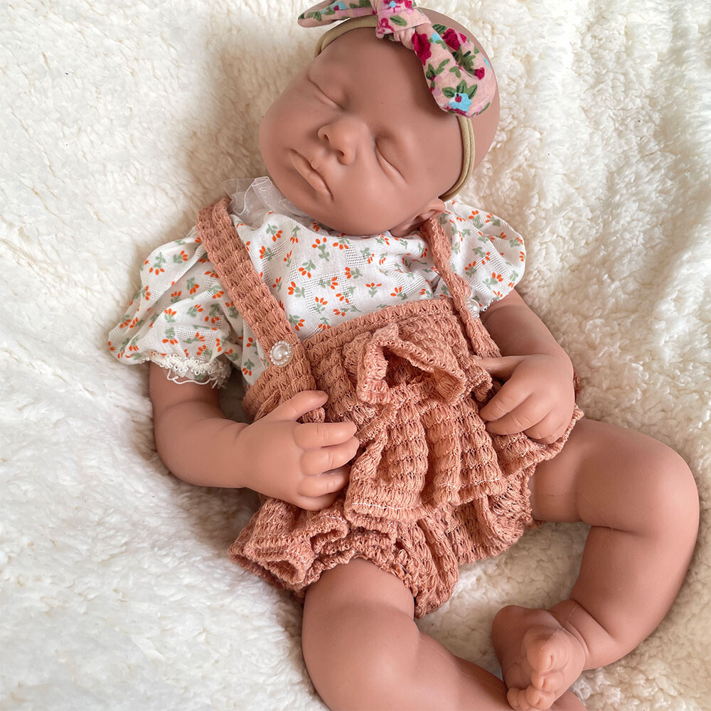 20 Inch Full Silicone Reborn Doll Loulou Handmade 6.8lb Realistic Newborn Baby Girl Unpainted