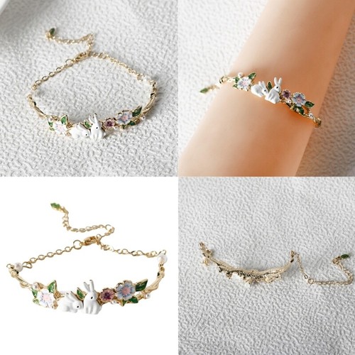 Alloy Rabbits and Flower Hand Chain Versatile Women Accessory for Everyday Style - Picture 2 of 8