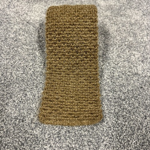 Rooster Square Tip Wool Mohair Knit Tie Brown Textured VTG Classic 50x3.5