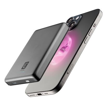 CellularLine 10.000 mAh Kabellose Powerbank MAG LITE - Tragbares Ladegerät in