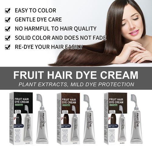Xusheng Black Fruit Dyeing Cream, Natural Black Hair Hair Lack Cream, Dye U9N5