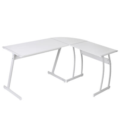 L-Shaped Gaming Desk 58.1 Inch Reversible Computer Desk Corner Office Desk White