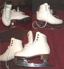 Ice Figure Skates RIEDELL 30 with 8 MK Club 2000 blades Girls Women 5 B USA