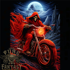 Skull Biker Motorcycle Motorbike Grim Reaper 7 Mens T-Shirt 100 Cotton
