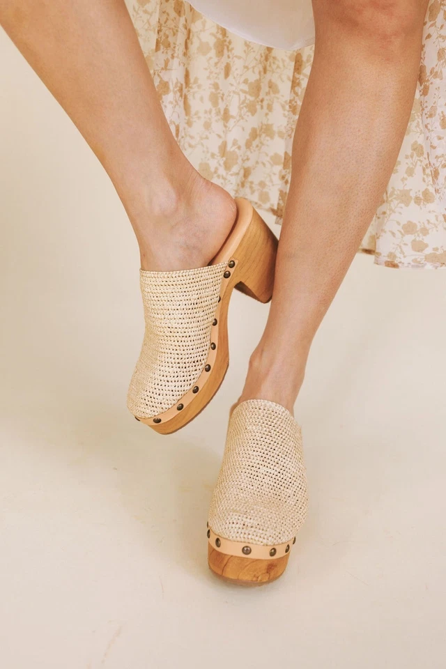 Zueco de ganchillo Free People Claudia color - natural nuevo sin caja talla 40EU talla EE. UU. 9-9,5 Foto 2 de 4