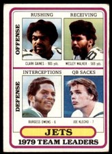 1980 TOPPS.NFL CLARK GAINES/WESLEY WALKER/BURGESS OWENS/JOE KLECKO #507
