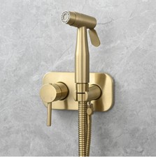 Brushed Gold 2 Ways Bidet Sprayer Toilet Jet Toilet with Hot Cold Mixer Valve