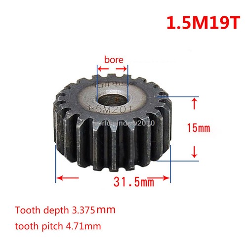 45# Ingranaggio a Spurone Acciaio 1.5M12T-60T Metal Mod 1.5 Pignone Ingranaggio 12-60 Denti Moter Gear - Foto 20 di 61