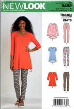 New Look 6439 Separates Knit Tunic Leggings Sewing Pattern EZ Misses XS-XL 6-24