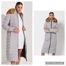 $196 Superdry Womens Arctic Long Puffer Coat Size 6 Preowned