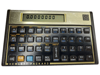 Hewlett-Packard 12C Financial Calculator with Case New- Batt Tested Works- VTG