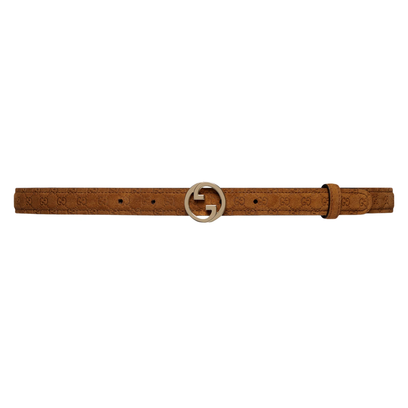 Ceinture fine en daim marron GUCCI Blondie neuve et authentique