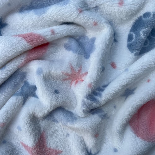 Soft Plush Printed Cuddle Fleece Snuggly Warm Blanket Bedding Fabric Material - Picture 9 of 46
