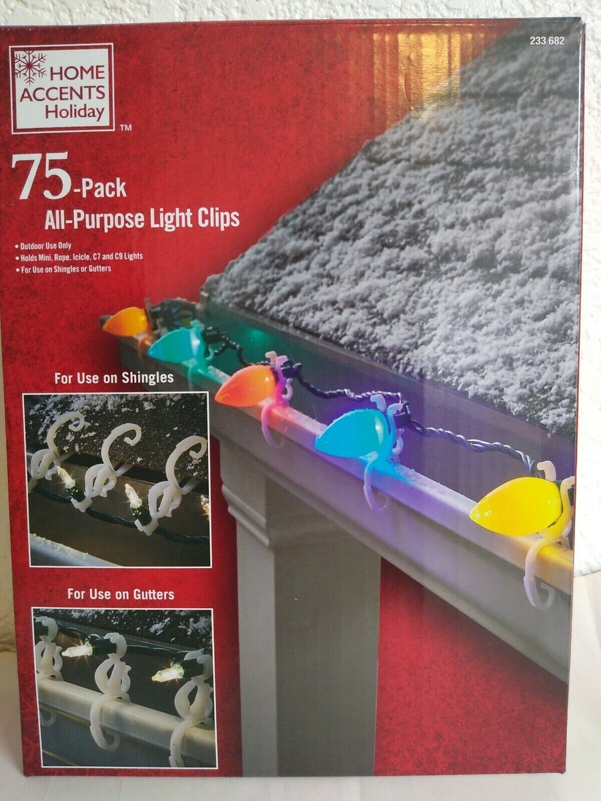 NEW HOME ACCENTS HOLIDAY 75 PACK ALLPURPOSE LIGHT CLIPS eBay