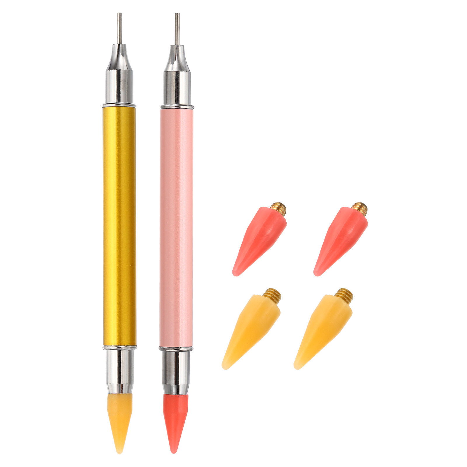 2Pcs Double Heads Diamond Art Pen with 4Pcs Wax, Blue and Pink