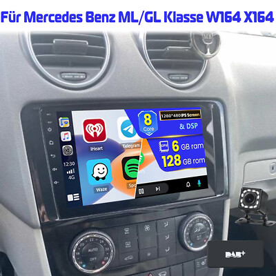 DAB+ Für Mercedes ML/GL Klasse W164 X164 CarPlay Autoradio 6G+128G Android13 DSP