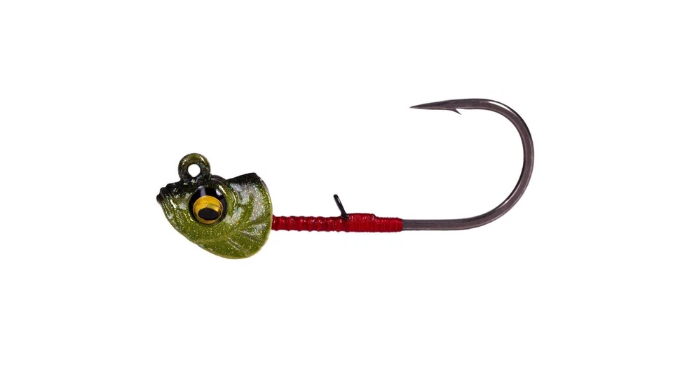 Megabass Okashira Jighead Realistic Swimbait Jighead w/ 3D Eyes, Baitkeeper Barb