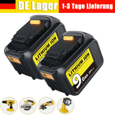2pack AKKU für Dewalt DCB200 18V 20Volt Max XR Lithium Ion DCB201 9,0Ah Batterie