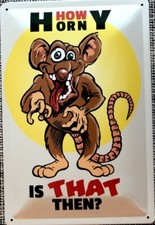 Blechschild mit Kordel, 20x30 cm, How horny is that then, FUN, Neu, OVP