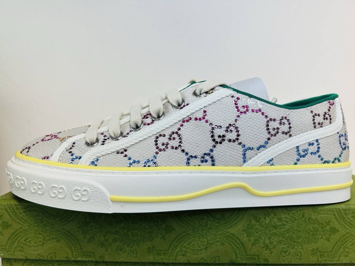 GUCCI Tennis 1977 Crystal Embellished Low Top Sneakers, 36.5 GUCCI Tennis 1977 Crystal Embellished Low Top Sneakers, 36.5