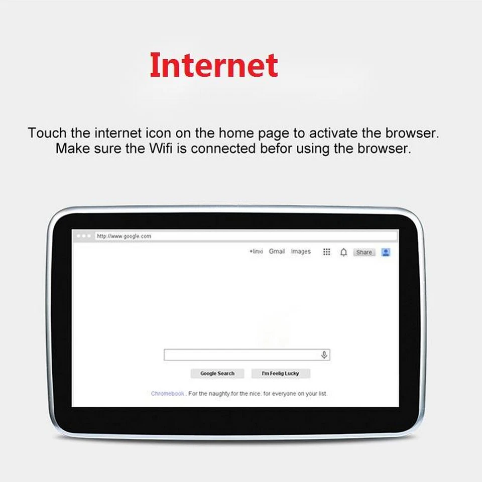 2+16GB 10.1 inch Android Car Headrest Monitor Rear HDMI WIFI USB DVD Player - Bild 2 von 4