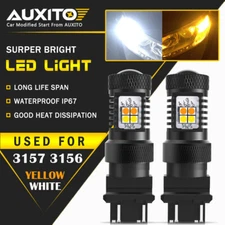 AUXITO 3157 LED Switchback Dual Color White Yellow amber Turn Signal Light 16K A