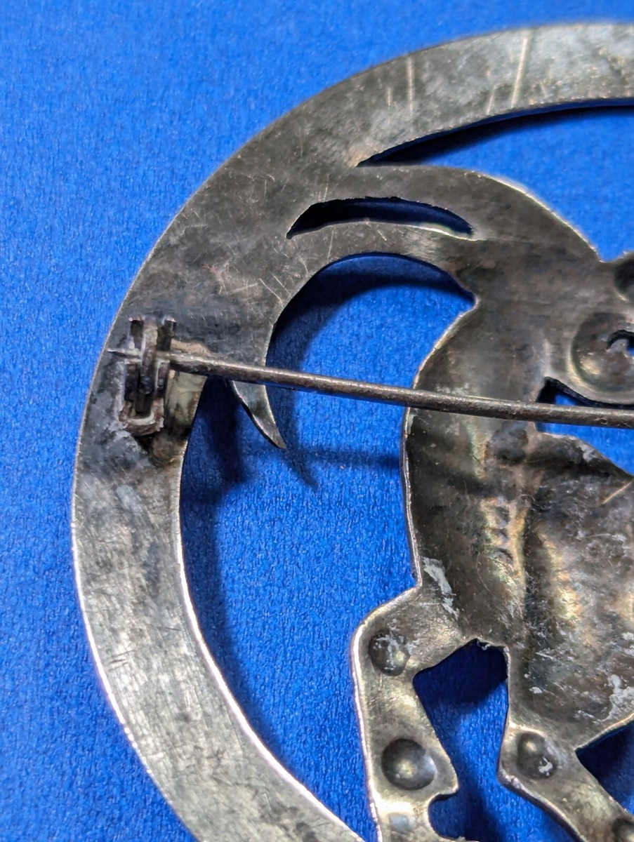 Vintage Pfeiffer Sterling Silver Horse Goat Unicorn Brooch Signed Art Deco Era View 5