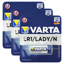 3 x Varta N size / LR1 batteries 1.5V Alkaline Lady MN9100 AM5 E90 4001 LR01