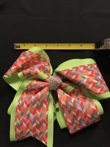 Neón Multicolor Espiga 7” Clip de moño para el cabello - Imagen 2 de 4