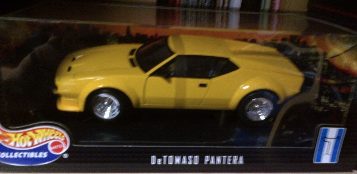 DeTOMASO PANTERA YELLOW BY HOT WHEELS 1:18 NEW IN BOX OLD