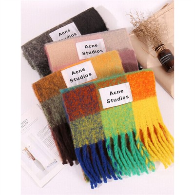 Acne1 Studios Schal Schals Warme Tartan Wrap Rainbow Wool Pashmina Schal XMAS