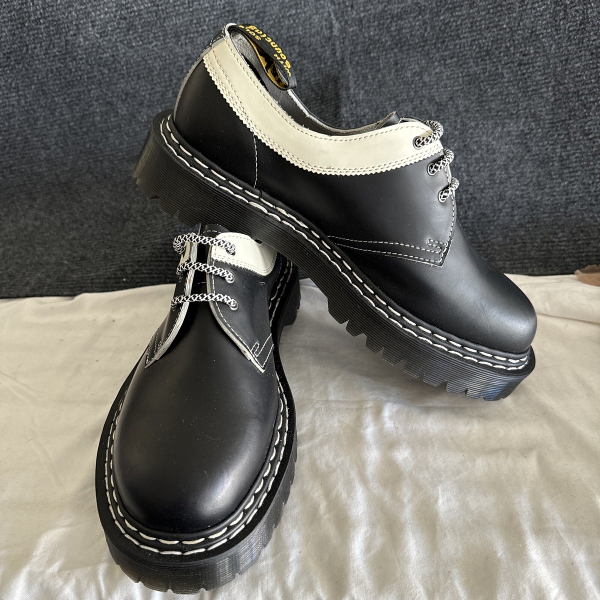 Dr. Martens White and Black Men\'s Shoes 1461 WS II in Black | Dr. Martens main image 2