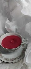 vintage china tea set candles tea house rose Dansico collection repuposed
