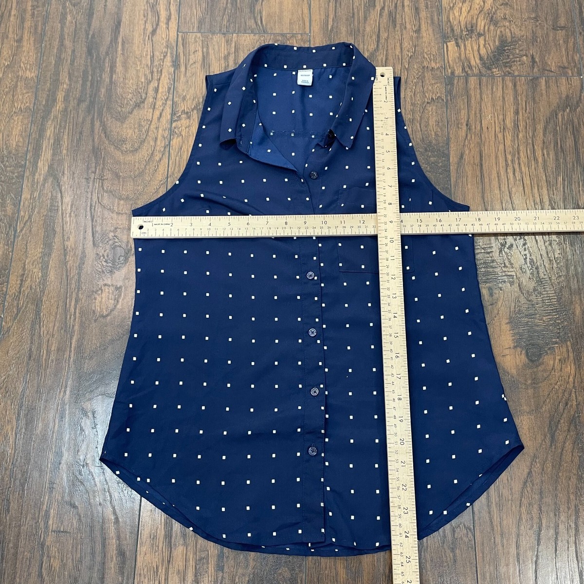 Old Navy Top XS Navy Blue Button-Front Sleeveless Blouse