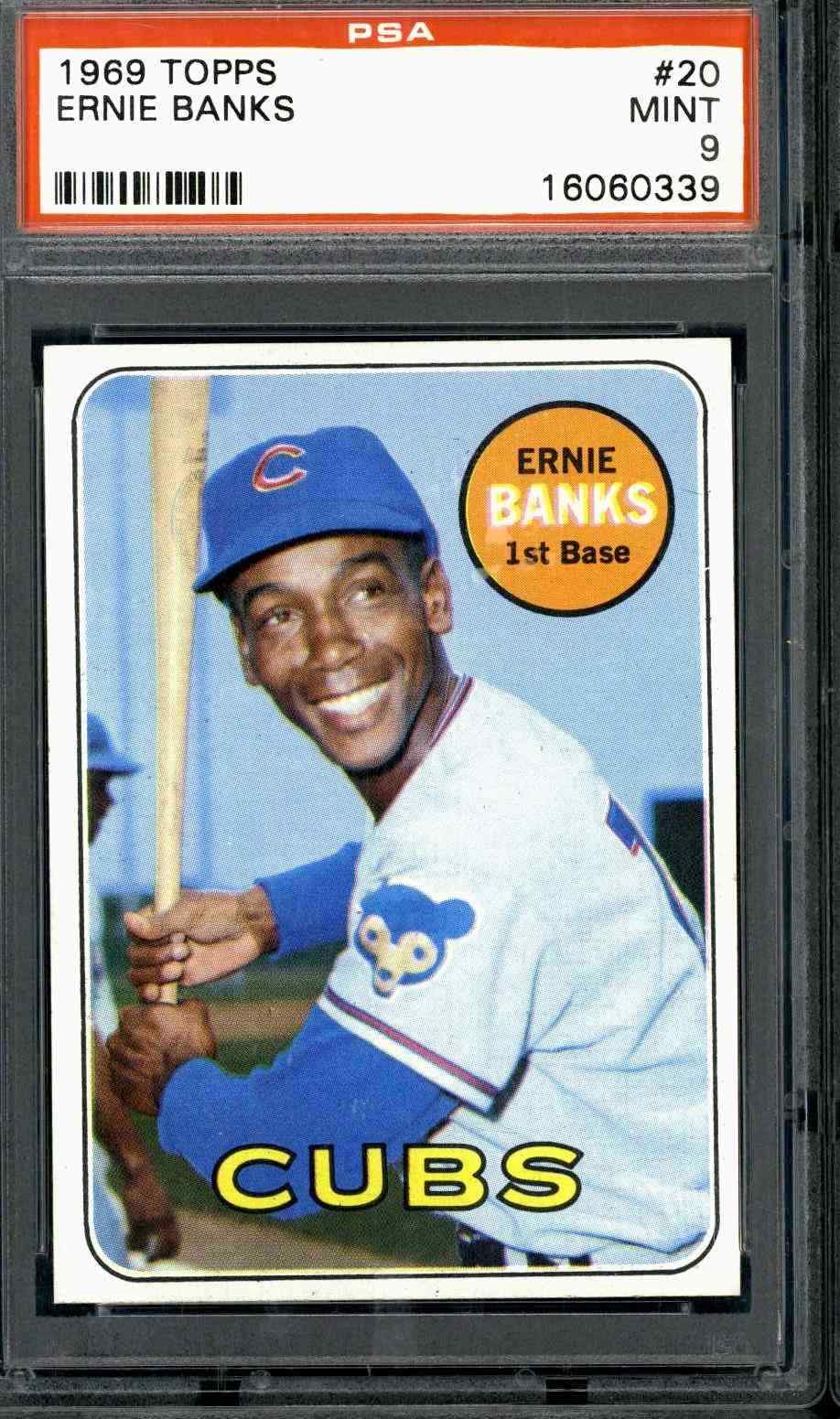 1969 Topps #20 Ernie Banks - PSA 9