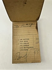 VINTAGE 1935 Depression Era Grocery Manifold RECEIPT BOOK Ephemera