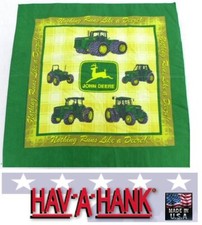 USA MADE Hav-A-Hank Nothing Runs Like A John Deere Bandana Head Wrap Face Scarf