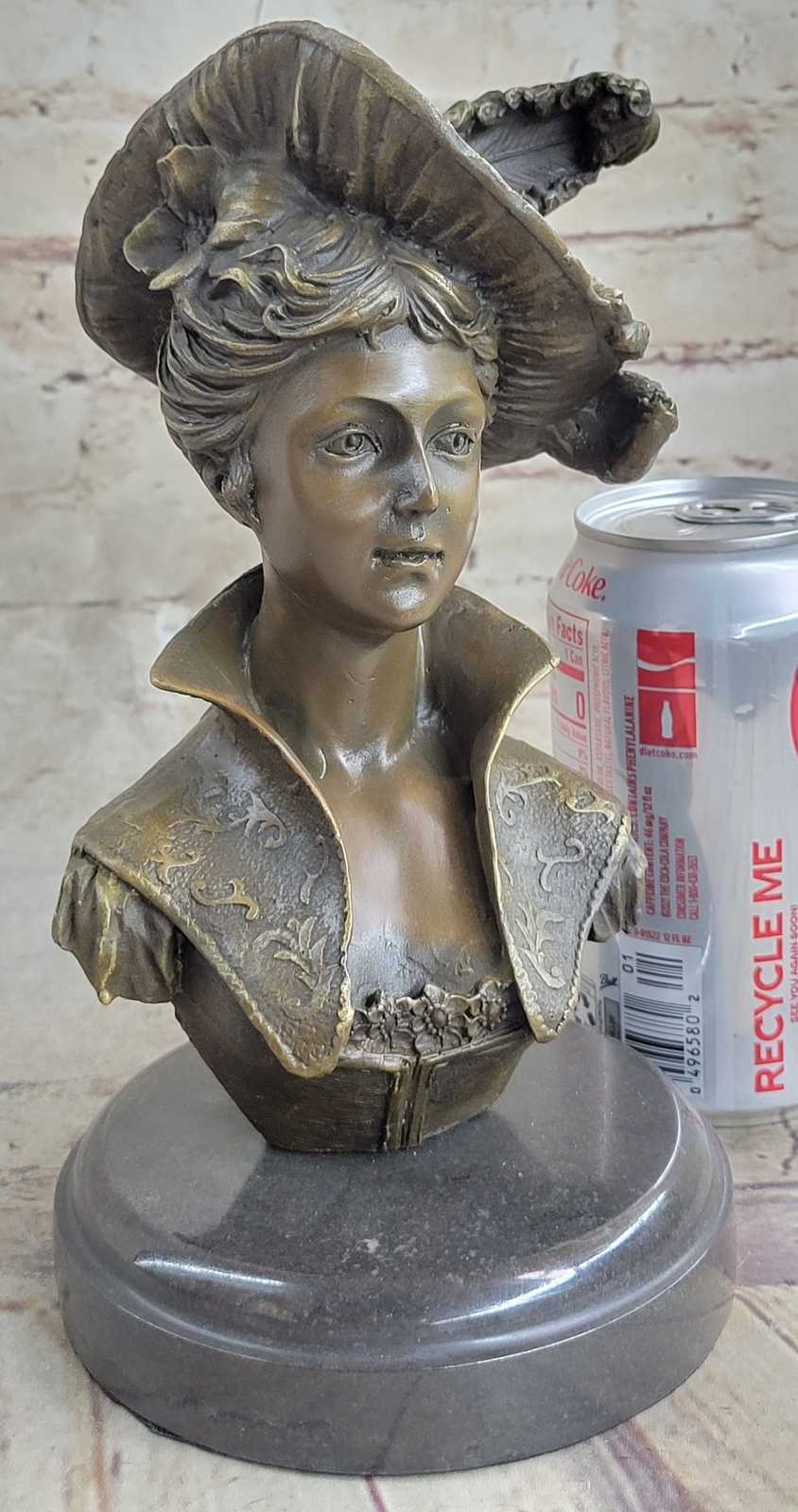 Solid Bronze Sculpture Spelter Art Deco Bust Classy Girl Statues Figure Artwork