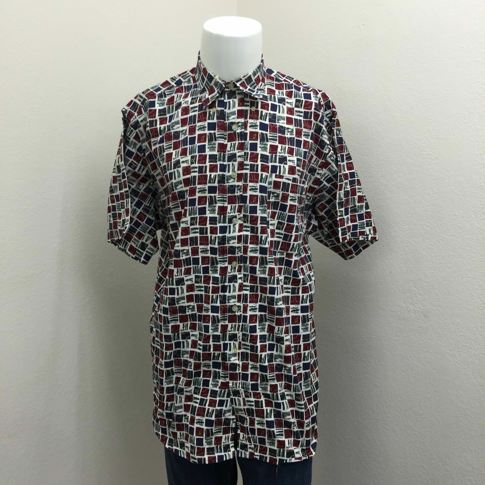 Roundtree & Yorke Multicolor Pattern Check SS But… - image 1