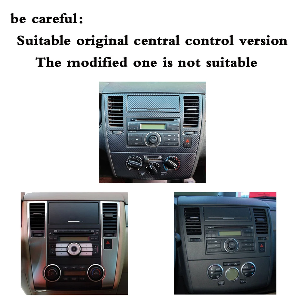 For Nissan Versa 2005-2011 C11 Carbon Fiber Pattern Interior DIY Trim Decals Foto 2 de 4