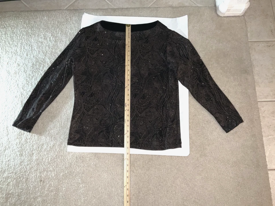 Chico's Travelers 2 件套裙套装棕色佩斯利微光尺寸 3 (XL) 晚出 — 第 4/4 张图片