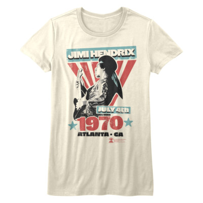 Jimi Hendrix July 4th 1970 Atlanta GA Women's Fitted T Shirt Rock Band Merch