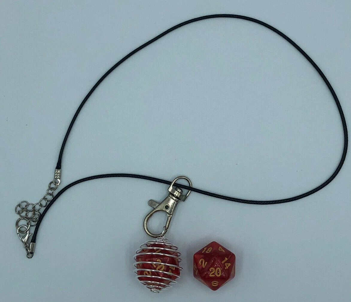 D20 Dice Necklace Dice Cage Dungeons & Dragons D&D PF Pathfinder D20  Polyhedral | eBay