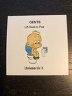 Gents Lift Seat To Pee Unless Ur 3 - Lot x10 Stickers 2" x 2" — photo 1