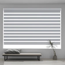 Changshade CUSTOM CUT New Corded Dual Layer Zebra Blinds Shades Roller Shades ﻿
